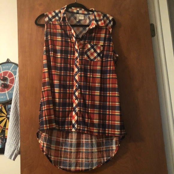Passport hi-low plaid SL tunic - Picture 1 of 3